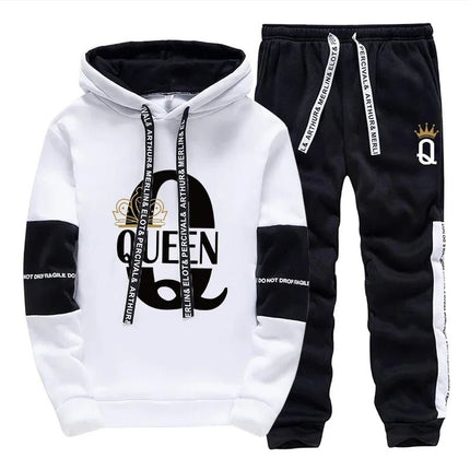 Tracksuit Matching Couple Wear King Queen Hoodies Pants Set - Tracksuit - CUHAKCI - Mad Fly Essentials