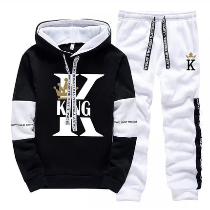 Tracksuit Matching Couple Wear King Queen Hoodies Pants Set - Tracksuit - CUHAKCI - Mad Fly Essentials