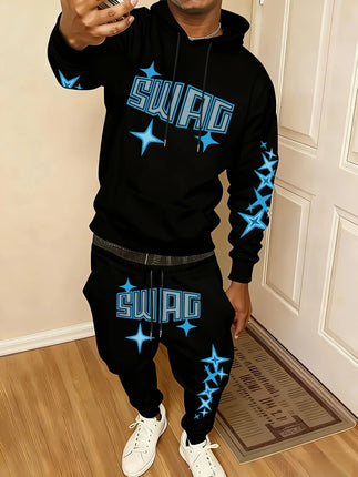 Tracksuit Men Swag Hooded Sweatshirt Retro Coords Set - Tracksuit - Samlona - Mad Fly Essentials