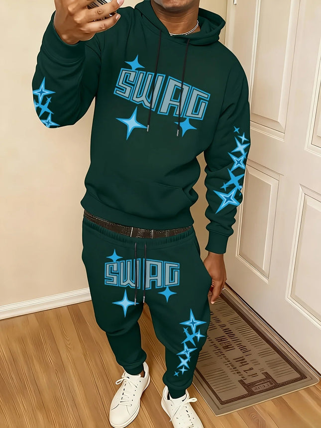 Tracksuit Men Swag Hooded Sweatshirt Retro Coords Set - Tracksuit - Samlona - Mad Fly Essentials