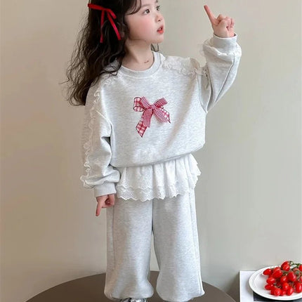 Tracksuit Set 2pc Girl Long Sweatshirt Bow Activewear Set - Tracksuit Set - Doker - Mad Fly Essentials