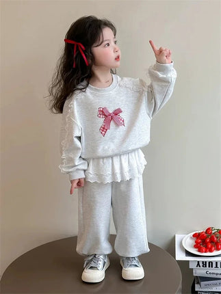 Tracksuit Set 2pc Girl Long Sweatshirt Bow Activewear Set - Tracksuit Set - Doker - Mad Fly Essentials
