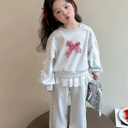 Tracksuit Set 2pc Girl Long Sweatshirt Bow Activewear Set - Tracksuit Set - Doker - Mad Fly Essentials