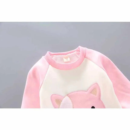 Tracksuit Set Baby Animal Floral Pink Girl Tracksuit - Tracksuit Set - PatPat - Mad Fly Essentials