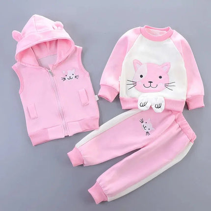 Tracksuit Set Baby Animal Floral Pink Girl Tracksuit - Tracksuit Set - PatPat - Mad Fly Essentials