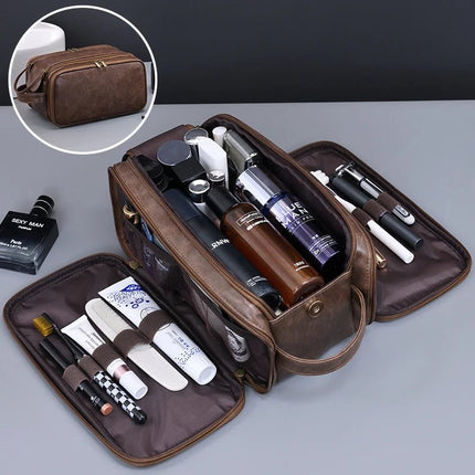 Travel Gear Men Organizer Leather Cosmetic Beauty Bag - Travel Gear - COOLOST - Mad Fly Essentials