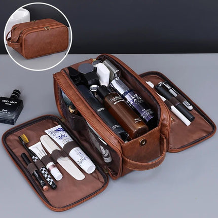 Travel Gear Men Organizer Leather Cosmetic Beauty Bag - Travel Gear - COOLOST - Mad Fly Essentials