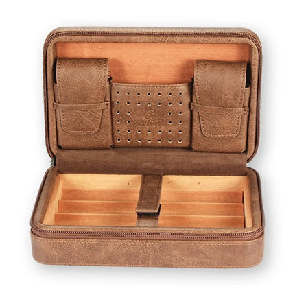 Travel Gear Portable Humidor Cigar Leather Case - Travel Gear - GALINER - Mad Fly Essentials