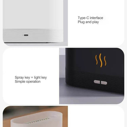 Ultrasonic LED Essential Oil Flame Diffuser Home Decor - Home Decor - Kinscoter - Mad Fly Essentials