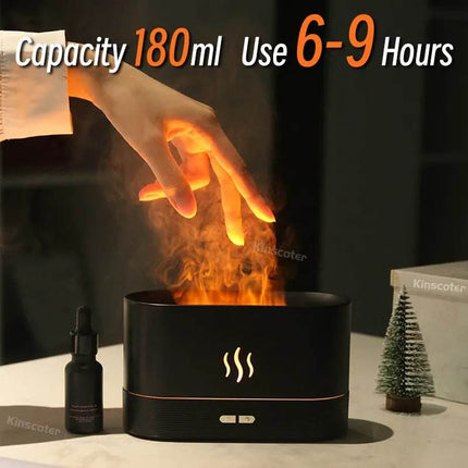 Ultrasonic LED Essential Oil Flame Diffuser Home Decor - Home Decor - Kinscoter - Mad Fly Essentials