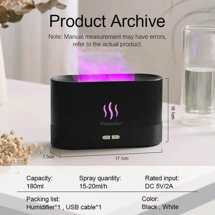 Ultrasonic LED Essential Oil Flame Diffuser Home Decor - Home Decor - Kinscoter - Mad Fly Essentials