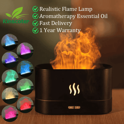 Ultrasonic LED Essential Oil Flame Diffuser Home Decor - Home Decor - Kinscoter - Mad Fly Essentials