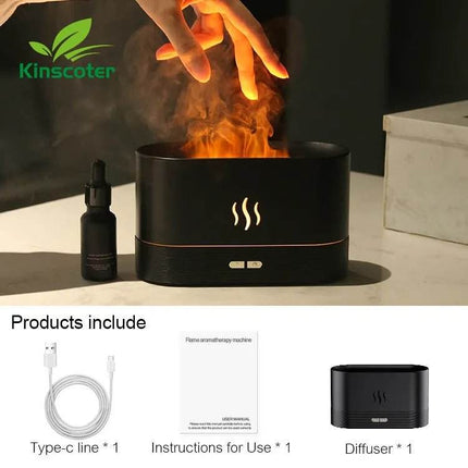 Ultrasonic LED Essential Oil Flame Diffuser Home Decor - Home Decor - Kinscoter - Mad Fly Essentials