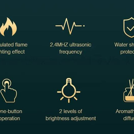 Ultrasonic LED Essential Oil Flame Diffuser Home Decor - Home Decor - Kinscoter - Mad Fly Essentials