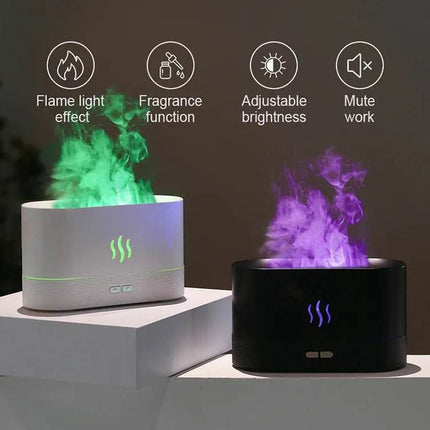 Ultrasonic LED Essential Oil Flame Diffuser Home Decor - Home Decor - Kinscoter - Mad Fly Essentials