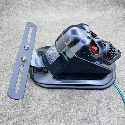 Universal Motorcycle 12V Black Skull Tail Light Auto Essentials - Auto Essentials - BDJ - Mad Fly Essentials