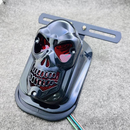 Universal Motorcycle 12V Black Skull Tail Light Auto Essentials - Auto Essentials - BDJ - Mad Fly Essentials