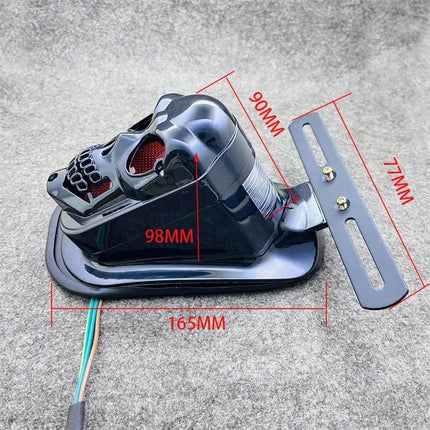 Universal Motorcycle 12V Black Skull Tail Light Auto Essentials - Auto Essentials - BDJ - Mad Fly Essentials