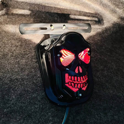 Universal Motorcycle 12V Black Skull Tail Light Auto Essentials - Auto Essentials - BDJ - Mad Fly Essentials