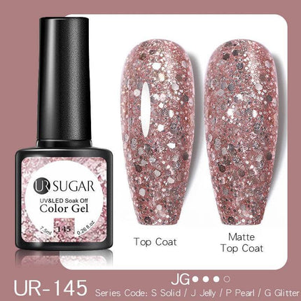 UR SUGAR 7.5ml Pink Purple Glitter Gel Polish Nail Essentials - Nail Essentials - Rosalind - Mad Fly Essentials