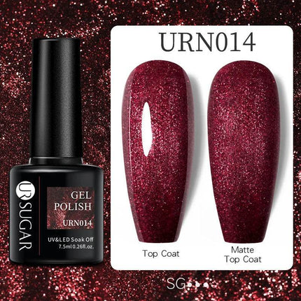 UR SUGAR 7.5ml Pink Purple Glitter Nail Gel Polish - Mad Fly Essentials