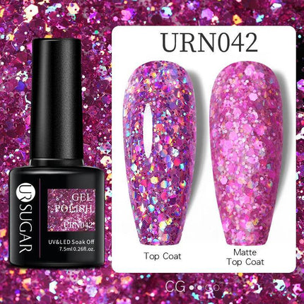 UR SUGAR 7.5ml Pink Purple Glitter Gel Polish Nail Essentials - Nail Essentials - Rosalind - Mad Fly Essentials