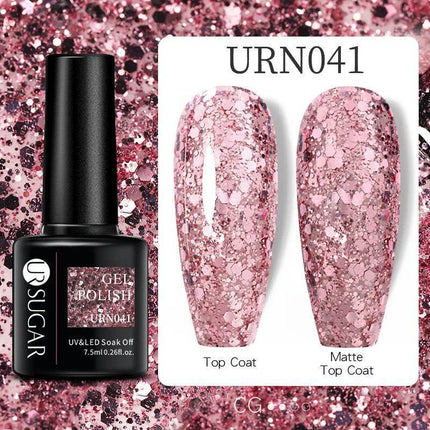 UR SUGAR 7.5ml Pink Purple Glitter Gel Polish Nail Essentials - Nail Essentials - Rosalind - Mad Fly Essentials