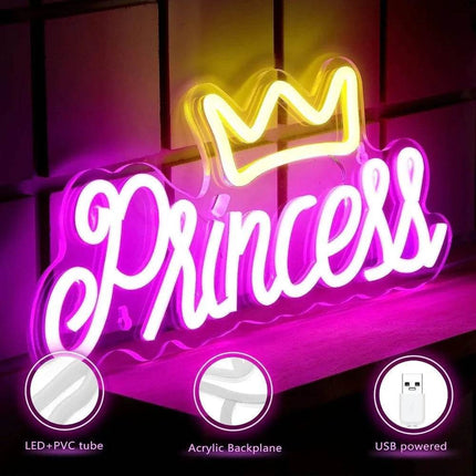 USB Powered LED Princess Wall Sign Decor - Sign Decor - Acosh neon - Mad Fly Essentials