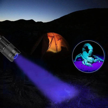 UV Portable 365/395nm Black Mini LED Flashlight - LED Flashlight - Sanyi - Mad Fly Essentials