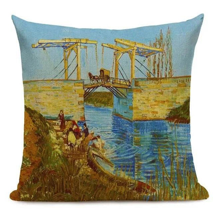 Van Gogh Oil Painting Art 45x45CM Throw Pillow - Throw Pillow - Starlight - Mad Fly Essentials