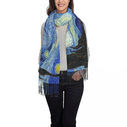 Van Gogh Tassel 3D Scarf Women Accessories - Women Accessories - PMRUN - Mad Fly Essentials