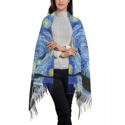 Van Gogh Tassel 3D Scarf Women Accessories - Women Accessories - PMRUN - Mad Fly Essentials