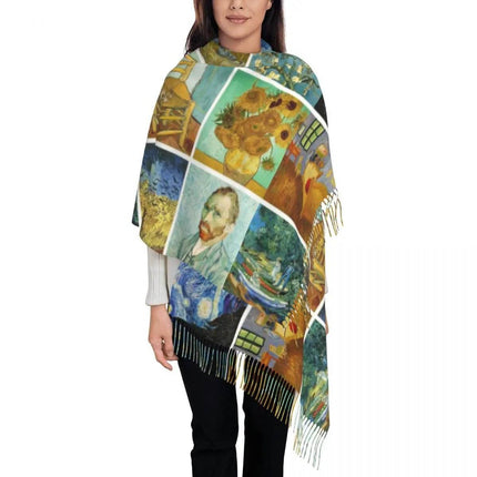Van Gogh Tassel 3D Scarf Women Accessories - Women Accessories - PMRUN - Mad Fly Essentials