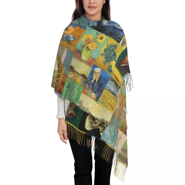 Van Gogh Tassel 3D Scarf Women Accessories - Women Accessories - PMRUN - Mad Fly Essentials