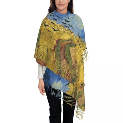 Van Gogh Tassel 3D Scarf Women Accessories - Women Accessories - PMRUN - Mad Fly Essentials