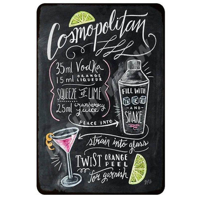 Vintage Cocktail Coffee Rum Sign Decor - Mad Fly Essentials