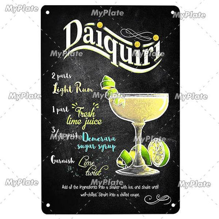 Vintage Cocktail Martini Shot Sign Decor - Mad Fly Essentials