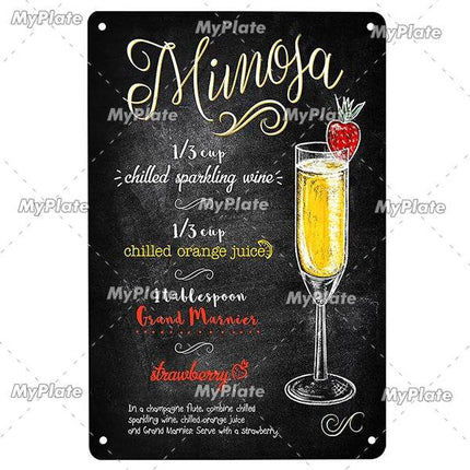Vintage Cocktail Martini Shot Sign Decor - Sign Decor - Denim Meow - Mad Fly Essentials