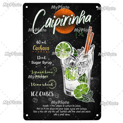 Vintage Cocktail Martini Shot Sign Decor - Mad Fly Essentials