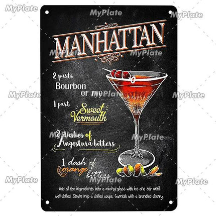 Vintage Cocktail Martini Shot Sign Decor - Mad Fly Essentials