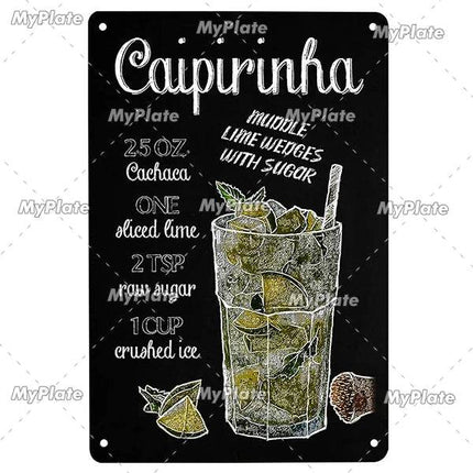 Vintage Cocktail Martini Shot Sign Decor - Mad Fly Essentials