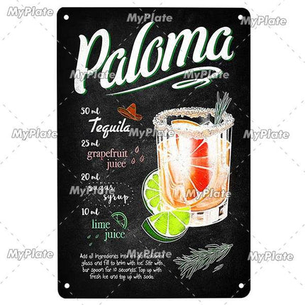 Vintage Cocktail Martini Shot Sign Decor - Mad Fly Essentials
