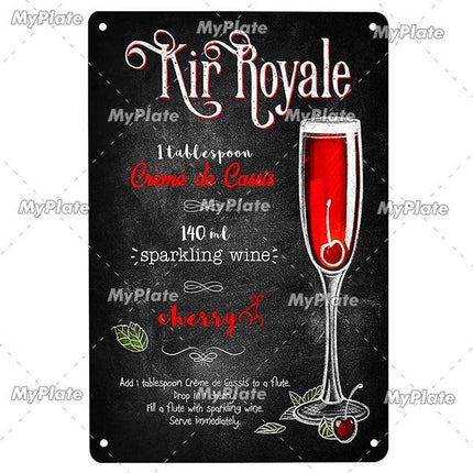 Vintage Cocktail Martini Shot Sign Decor - Sign Decor - Denim Meow - Mad Fly Essentials