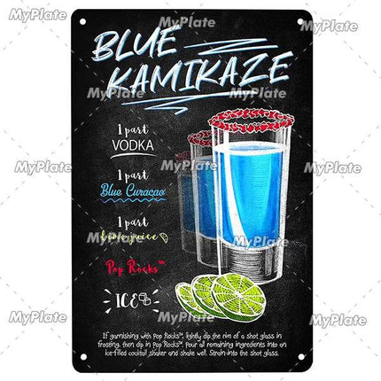 Vintage Cocktail Martini Shot Sign Decor - Sign Decor - Denim Meow - Mad Fly Essentials