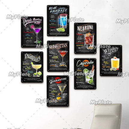 Vintage Cocktail Martini Shot Sign Decor - Mad Fly Essentials