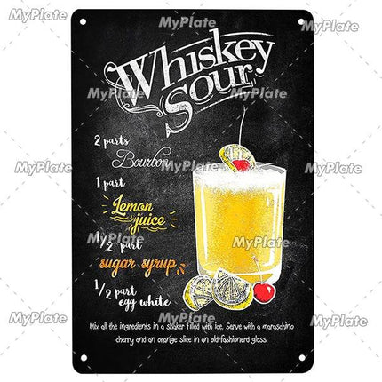 Vintage Cocktail Martini Shot Sign Decor - Mad Fly Essentials