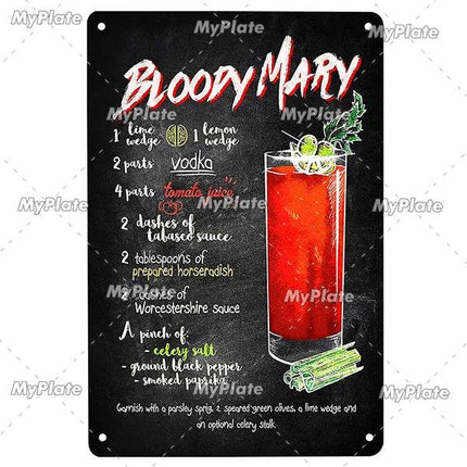 Vintage Cocktail Martini Shot Sign Decor - Mad Fly Essentials