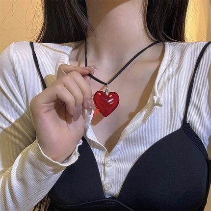 Vintage Crystal Heart Pendant Set Necklace - Necklace - CCBYX - Mad Fly Essentials