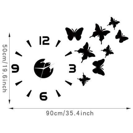 Wall Clock Butterfly Home Bedroom DIY Clock - Wall Clock - Preferred diy clock - Mad Fly Essentials