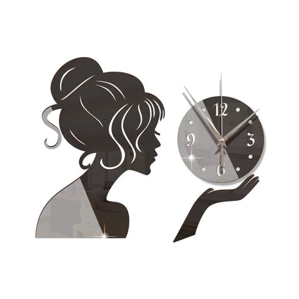 Wall Clock Creative Fairy Girl Mirror Clock - Wall Clock - joid'art - Mad Fly Essentials